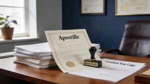 Apostille certificate and notary tools for document legalization
