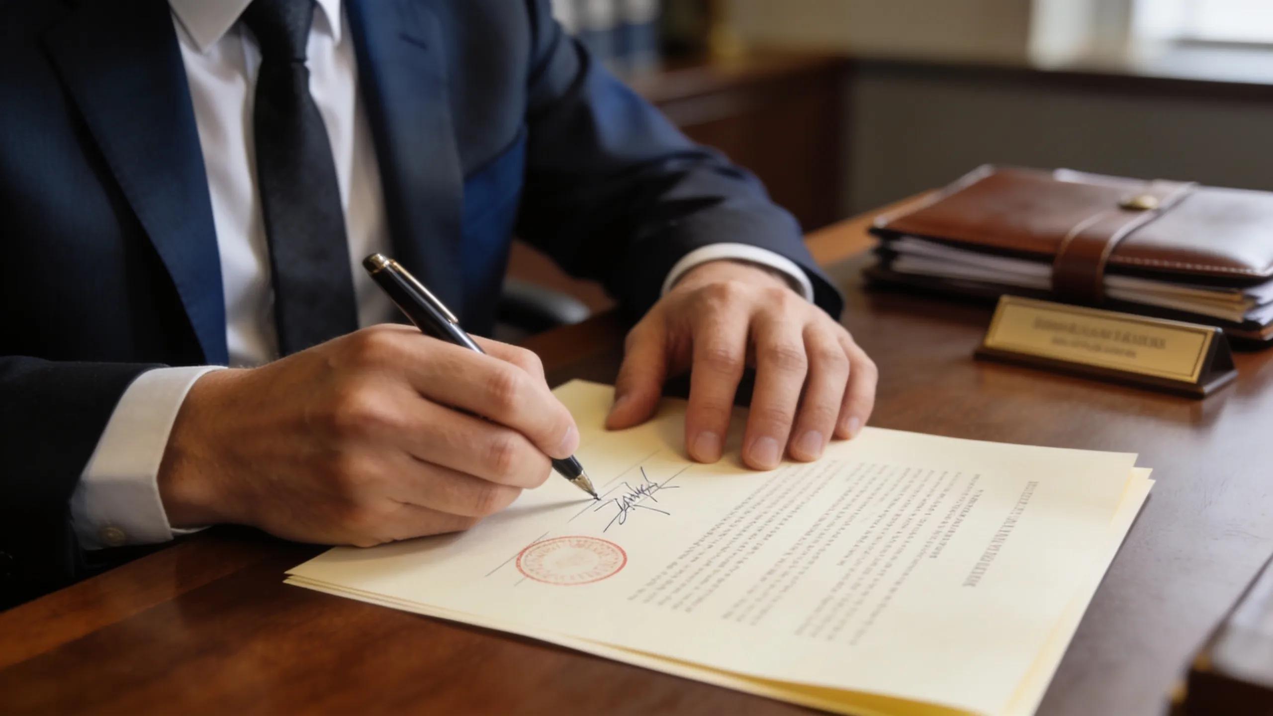Attestation process with a professional validating a document's signature authenticity